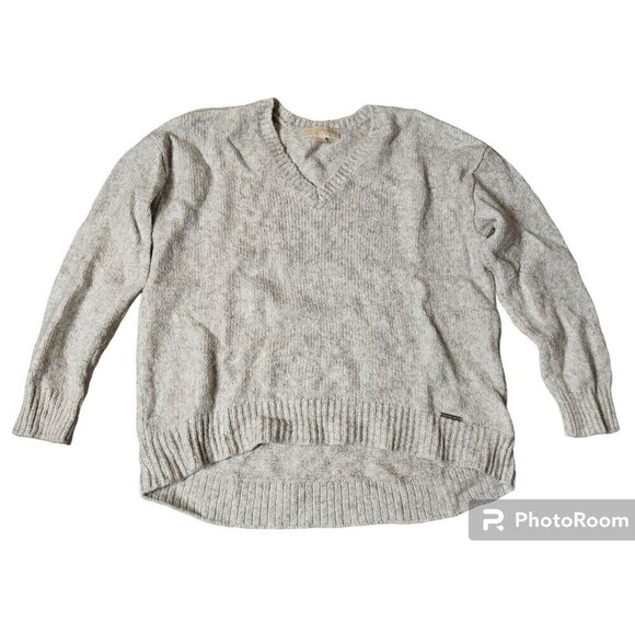 2 for $20 Michael Michael Kors Sweater Knitted Grey V Neck Size L - Picture 1 of 7